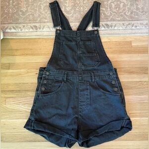 Free People Ziggy Shortalls in Mineral Black